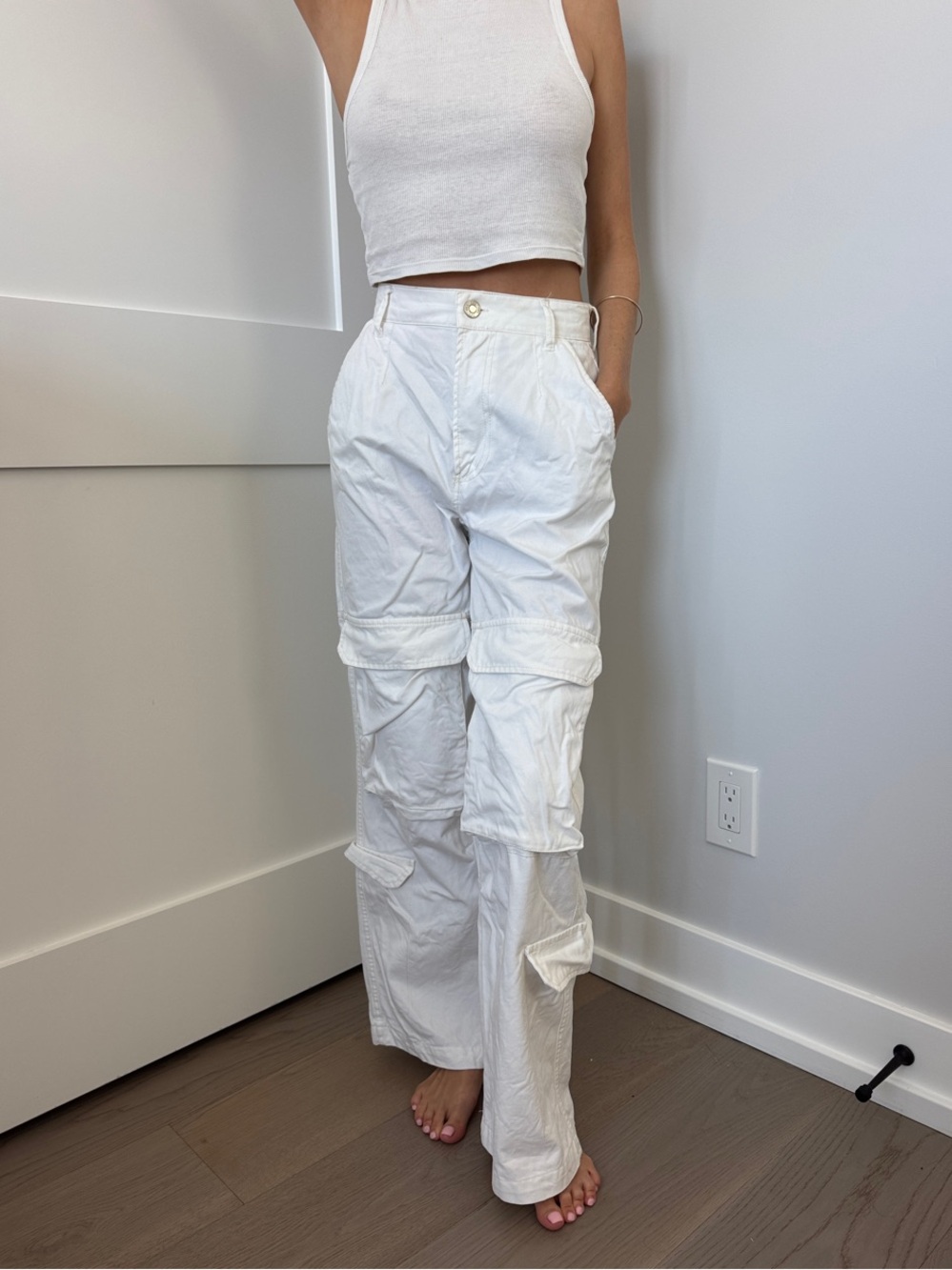 Zara high waisted Wide-Leg Cargo Pants